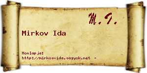 Mirkov Ida névjegykártya
